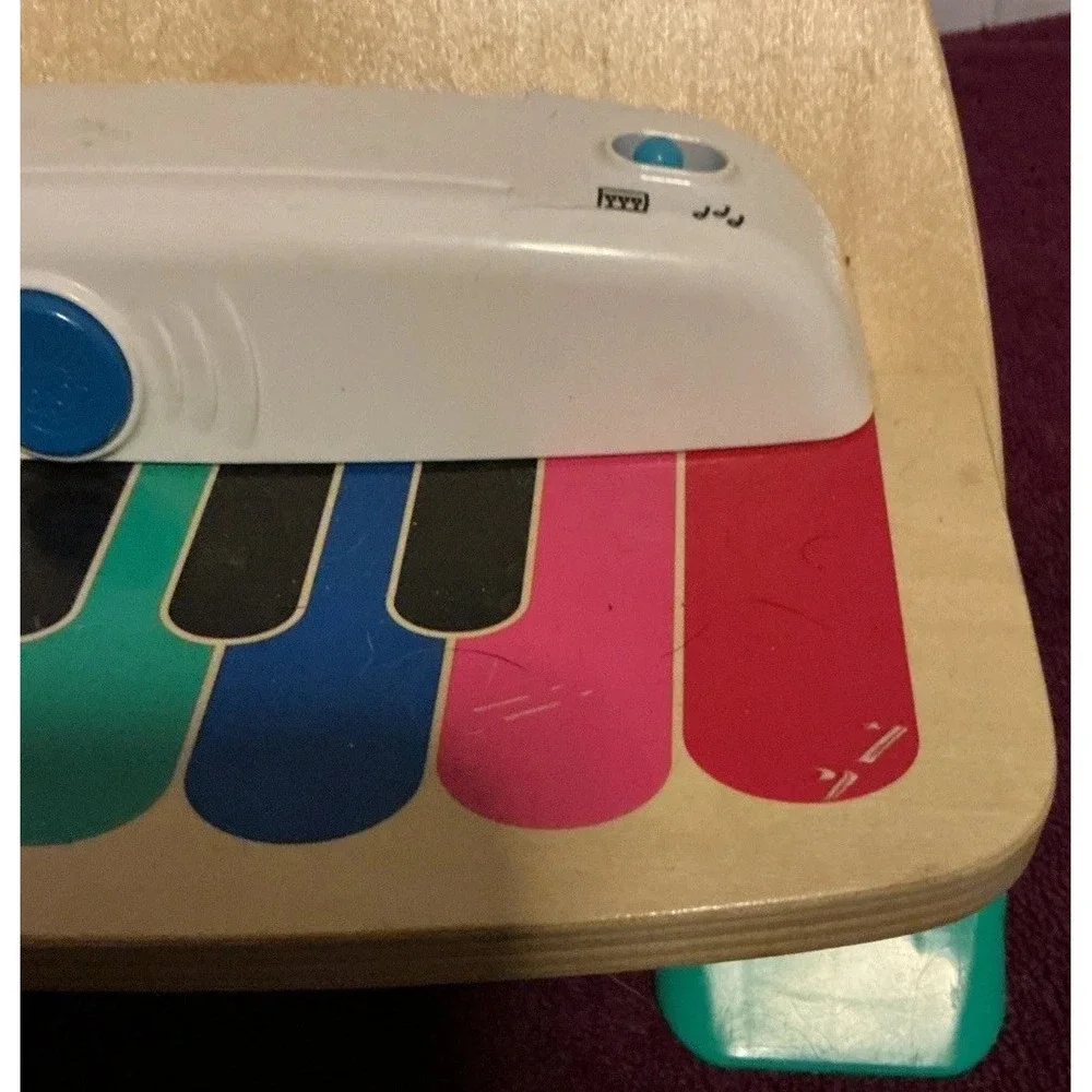Baby Einstein Hape Wooden Keyboard Musical Toy with Song Cards Tested Works!